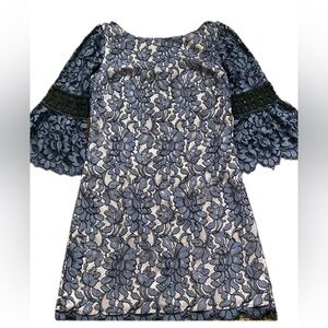 Eliza J Floral Lace Dress with Bell Sleeves